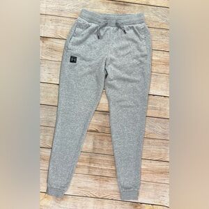 Women’s Under Armour Rival Fleece Jogger Sweatpants Gray Size Small